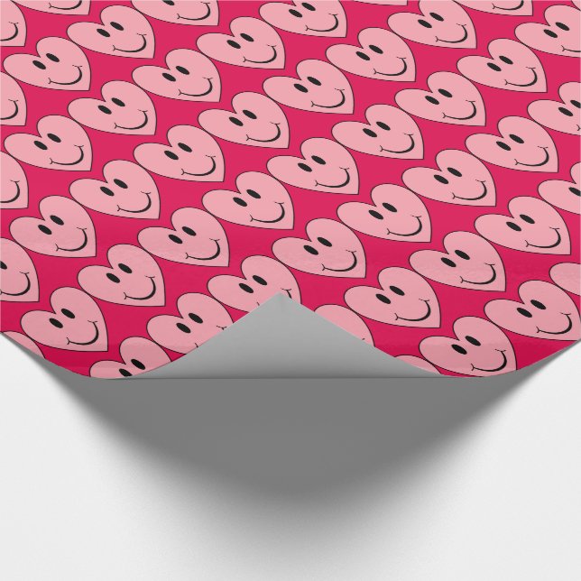 Happy Face Heart Geschenkpapier (Ecke)