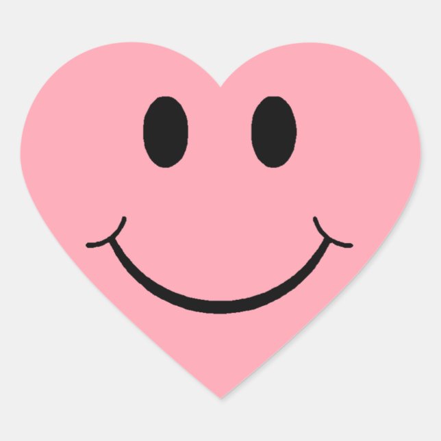 Happy Face Heart Herz-Aufkleber (Vorderseite)