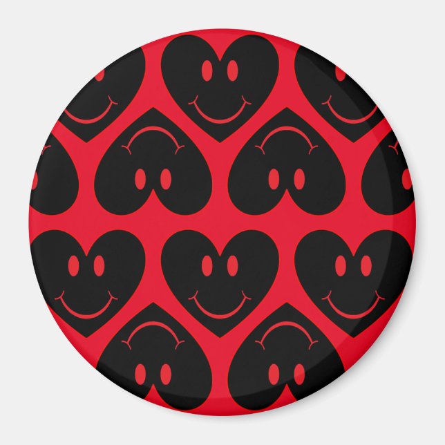 Happy Face Heart Magnet (Vorne)