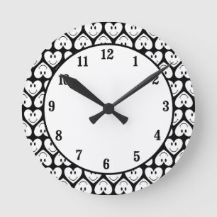 Happy Face Heart Runde Wanduhr
