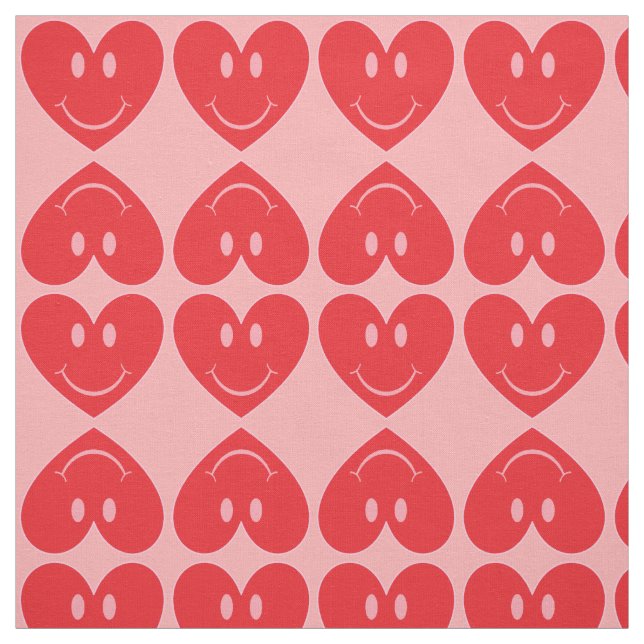 Happy Face Heart Stoff (Muster)