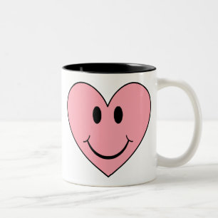 Happy Face Heart Zweifarbige Tasse