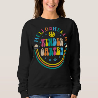 Happy Face Hello Kindergarten Grade Vibes Zurück Sweatshirt