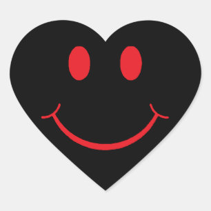 Happy Face Herz Herz-Aufkleber