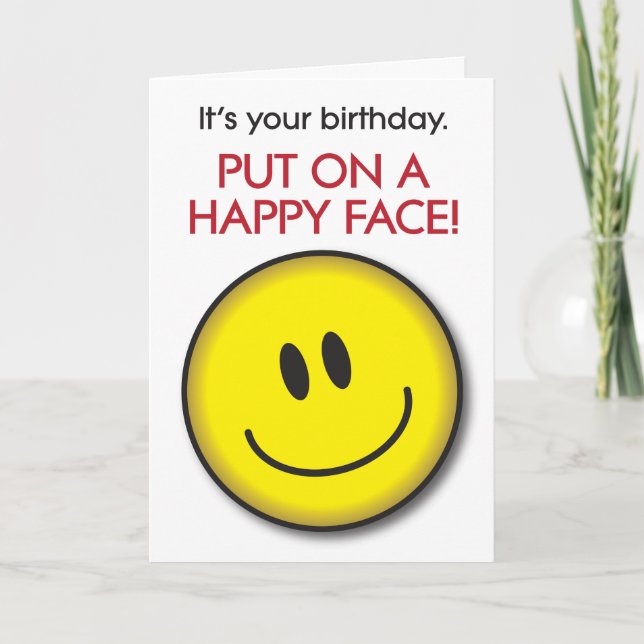 Happy Face Humors Geburtstagkarte Karte (Vorderseite)