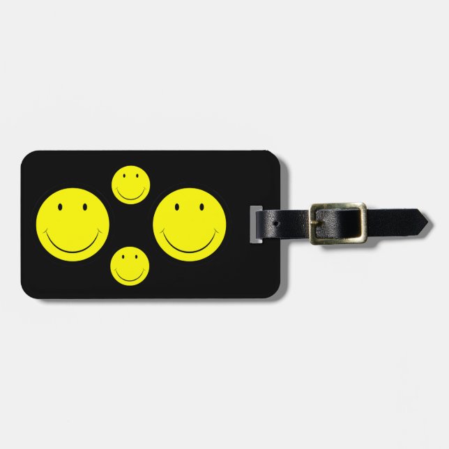Happy Face Luggage Tag Gepäckanhänger (Vorderseite horizontal)