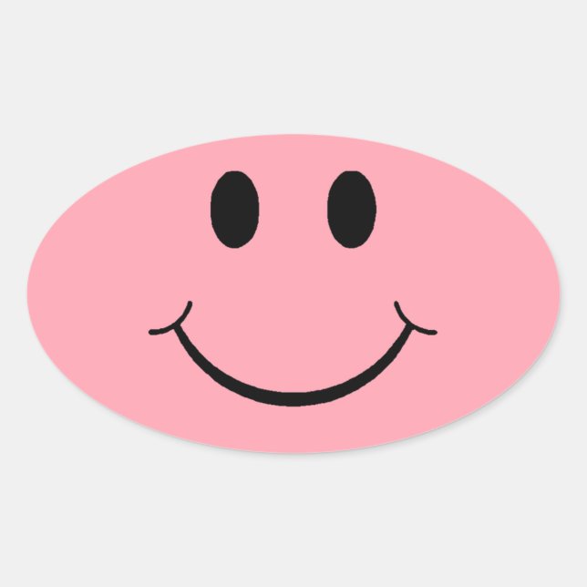 Happy Face Ovaler Aufkleber (Vorderseite)