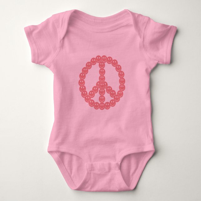 Happy Face Peace Baby Strampler (Vorderseite)