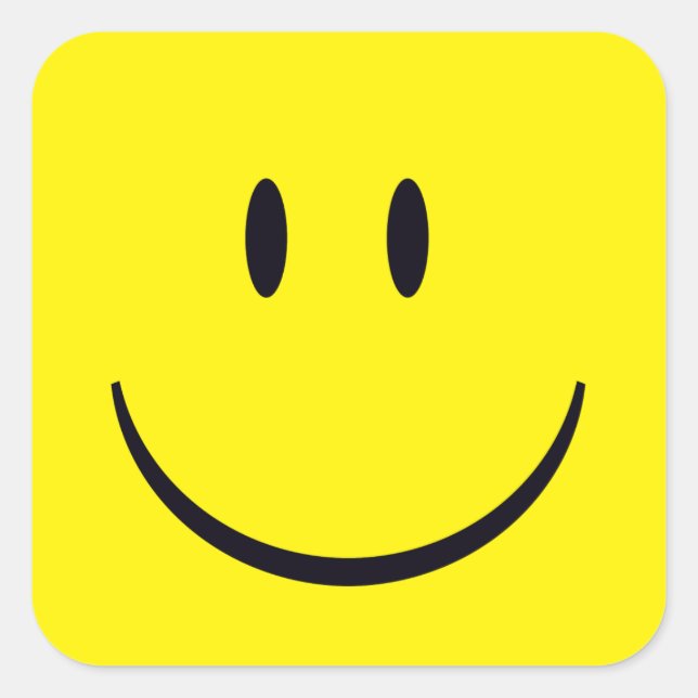 Happy Face Quadratischer Aufkleber (Vorderseite)