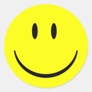 Happy-Face-Sticker Runder Aufkleber