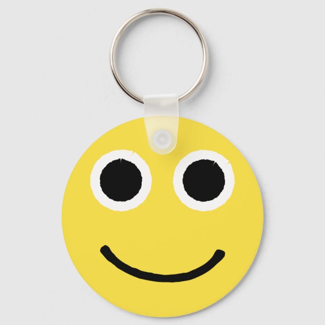 Happy Face Yellow Lächeln Emoticon Emoji Schlüsselanhänger (Vorderseite)