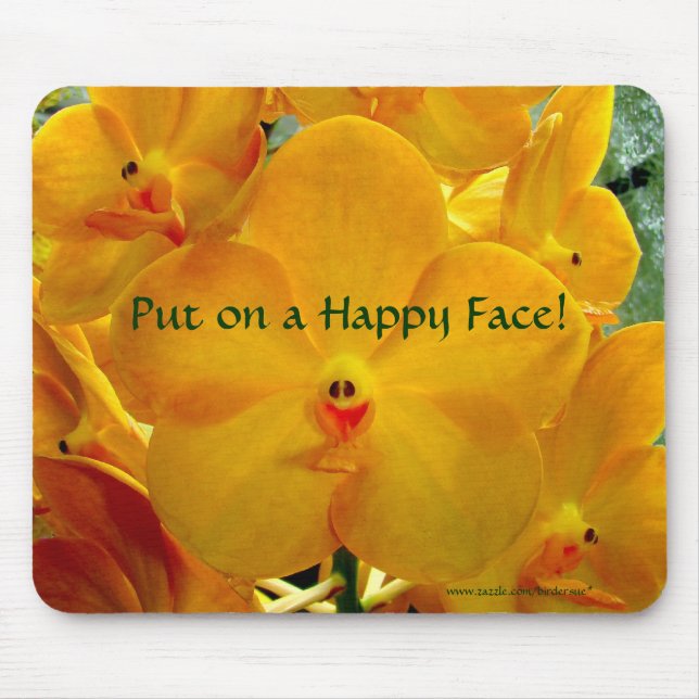 Happy Face Yellow Orchids Mousepad (Vorne)
