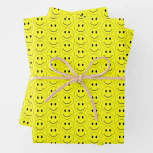 Happy Face Yellow Pattern Gewebe Papier