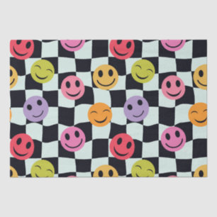 Happy Faces auf der schwarz-weißen Karton Seidenpapier