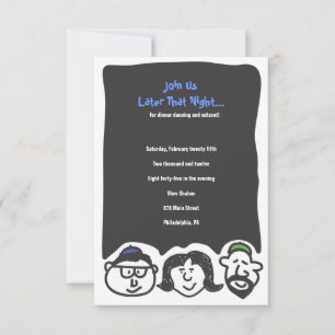 HAPPY FACES Bar Bat mitzvah Invitation Carte Party