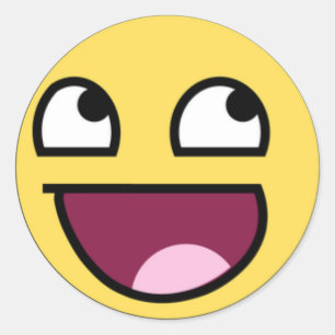 Happy Faic Runder Aufkleber