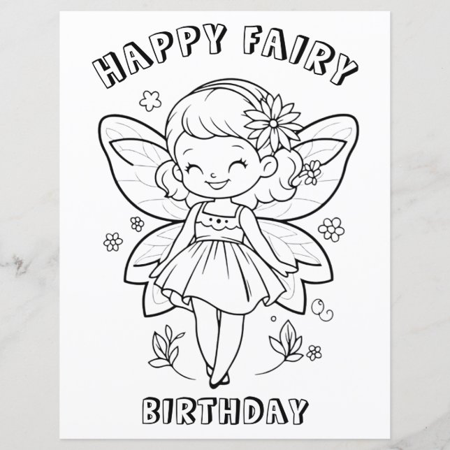 Happy fairy birthday party activity (Vorderseite)
