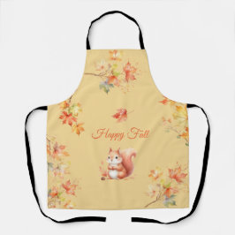 Happy Fall Eichhörnchen in Blätter Schürze