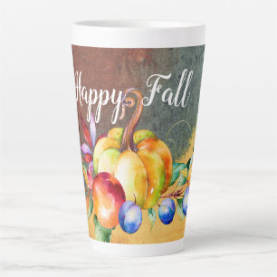 Happy Fall, Erntedank Pumpkin und Obst Milchtasse