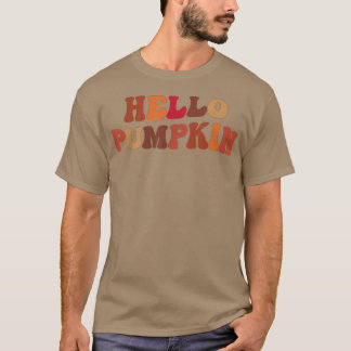 Happy Fall Hello Pumpkin Retro Fall Autumn Vibes  T-Shirt