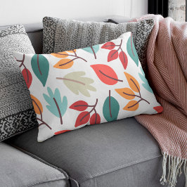 Happy Fall Herbst farbenfrohe Blätter Muster Lendenkissen