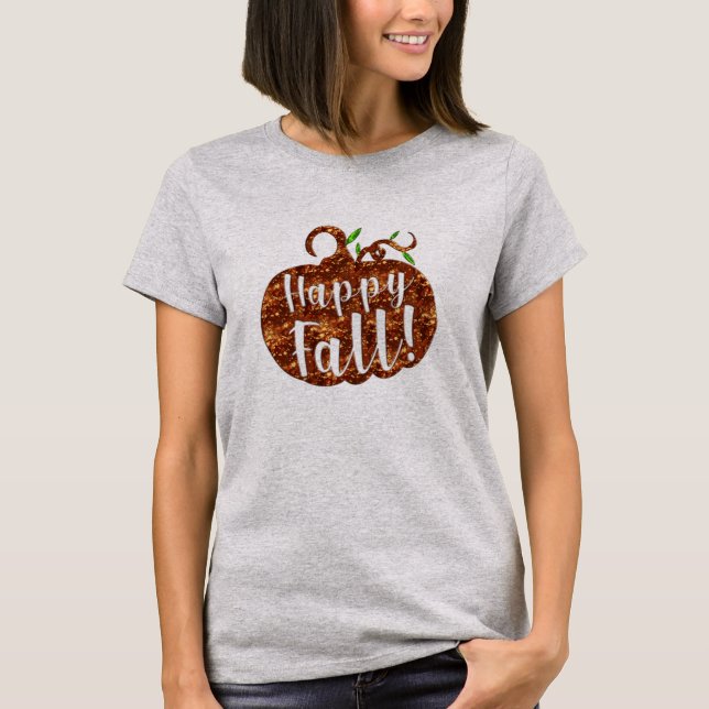 Happy-fall-Kürbis zwischen T - Shirt-Frauen T-Shirt (Vorderseite)