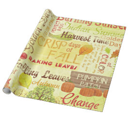 Happy Fall Linen Wrapping Paper Geschenkpapier