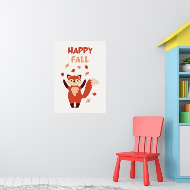 Happy Fall Niedlich Fox Poster (Kinderzimmer 1)