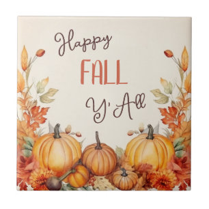 Happy Fall Pumpkin Harvest Fliese
