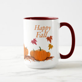 Happy Fall Pumpkins und Blätter Tasse