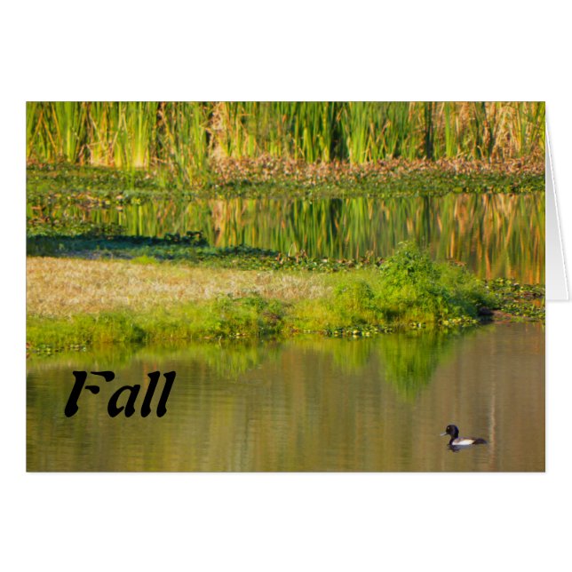 Happy Fall, Teich mit Ente (Vorderseite (Horizontal))