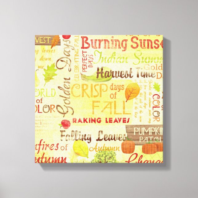 Happy Fall Wrapped Canvas Art Leinwanddruck (Vorderseite)