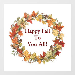 Happy Fall Wreath Window Cloning Fensteraufkleber