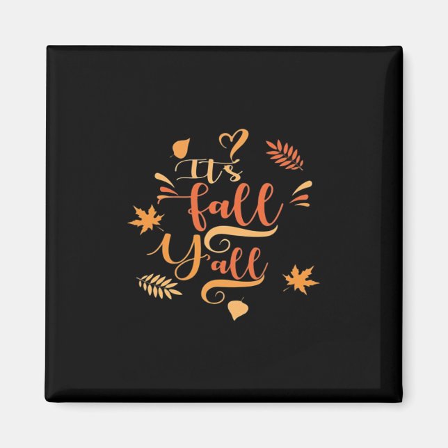 Happy Fall Y’all It's Fall Y’all Retro Classic Magnet (Vorne)