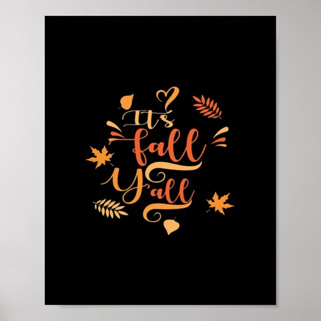 Happy Fall Y’all It's Fall Y’all Retro Classic Poster (Vorne)