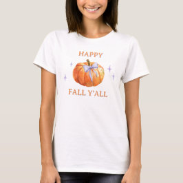 Happy Fall Y’all Pumpkin Bow Women's Niedliche T-Shirt
