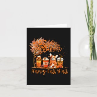 Happy Fall Y'all Autumn Corgi Halloween Pumpkin Sp Karte