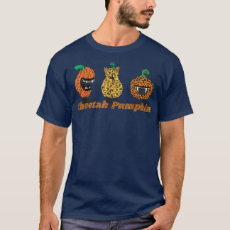 Happy Fall Y'All Cheetah Pumpkin Face Leopard Wome T-Shirt