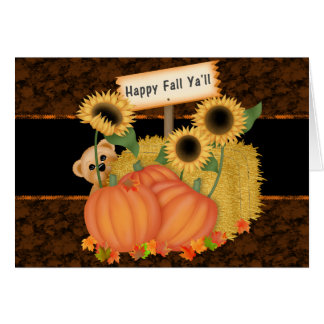Happy Fall Ya'll Citrouille Patch Greeting Card