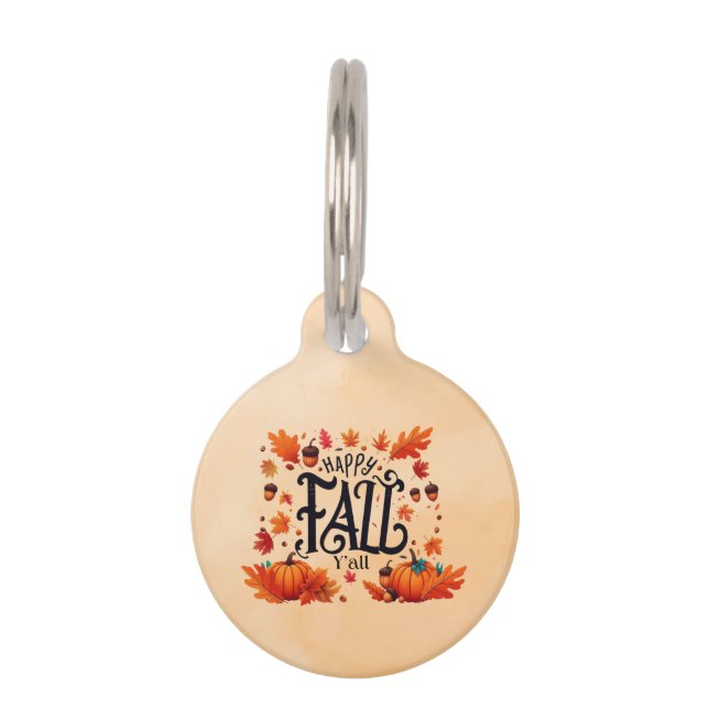 Happy Fall Y'all classic Haustiermarke (Vorderseite)