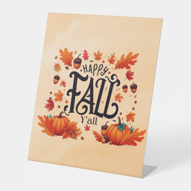 Happy Fall Y'all classic Sockelschild (Vorderseite)