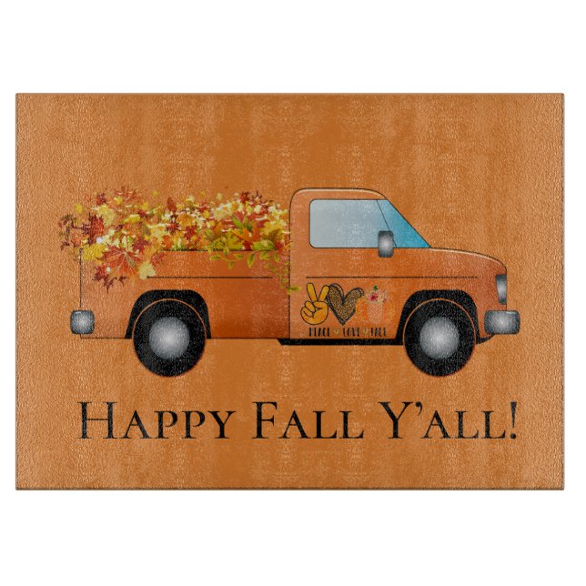 Happy Fall Y'all Cutting Board Schneidebrett (Vorderseite)