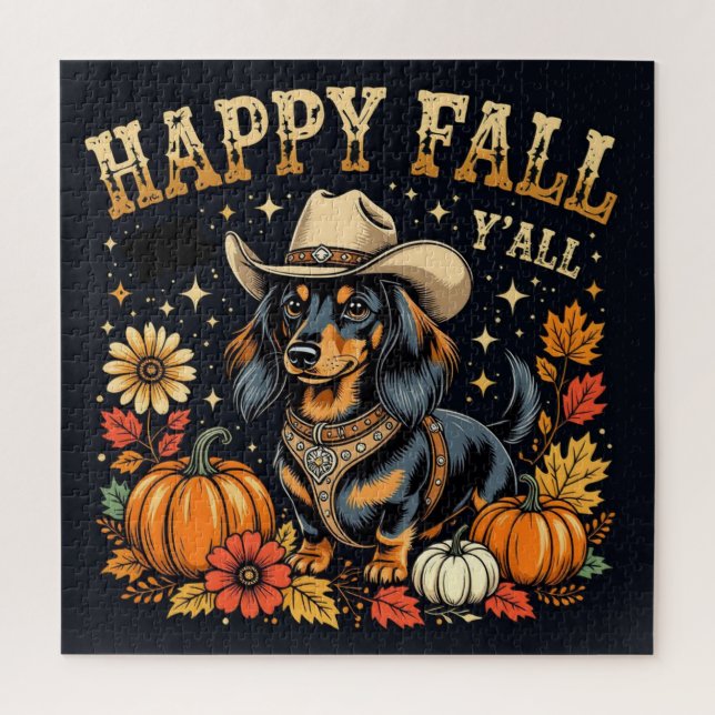 Happy Fall Y'All Dackel (Vertikal)