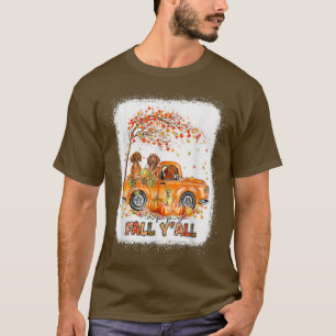 Happy Fall Y'all Dackel Riding LKW Pumpkin Au T-Shirt