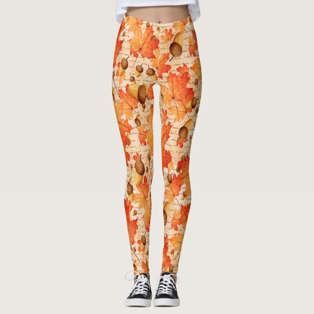 Happy Fall yall Erntedank Pattern Leggings (Vorderseite)