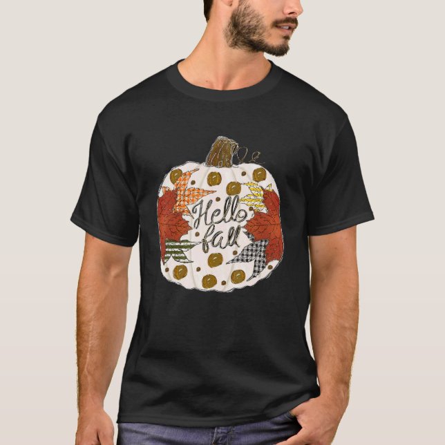 Happy Fall Y'all Fall Maple Leaf Pumpkin Herbst Th T-Shirt (Vorderseite)