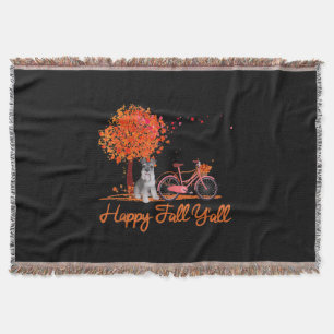 Happy Fall Yall Funny Schnauzer Dog Herbst Fahrrad Decke