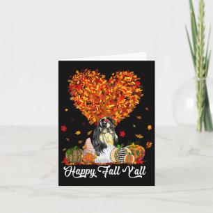 Happy Fall Y'all Funny Shih Tzu Autumn Pumpkins Karte