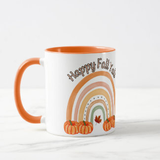 Happy Fall Y'all: Gemütliche Herbstpumpen und Blät Tasse