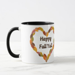 Happy Fall Y'all: Gemütliche Herbstpumpen und Blät Tasse